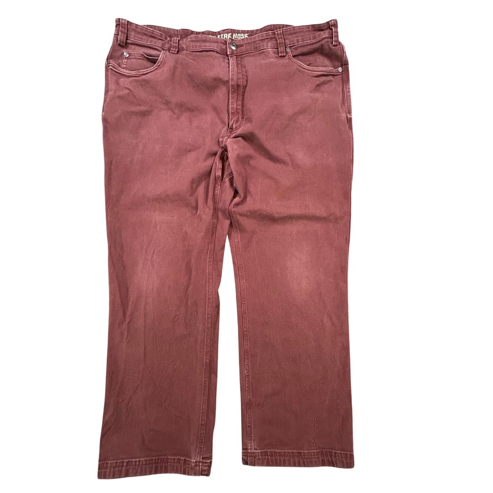 Duluth Trading Co Flex Fire Hose‎ Work Pants Mens 44x30 Burgundy Relaxed Fit